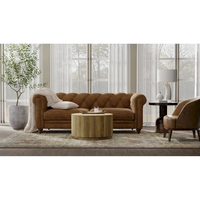 30 Round Mango Wood Coffee Table