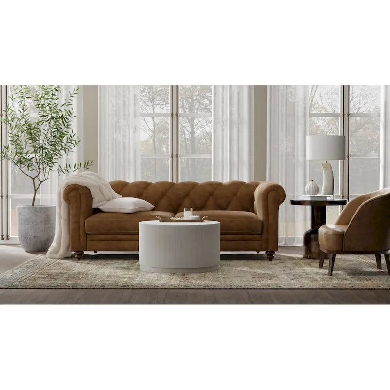 30 Round Mango Wood Coffee Table