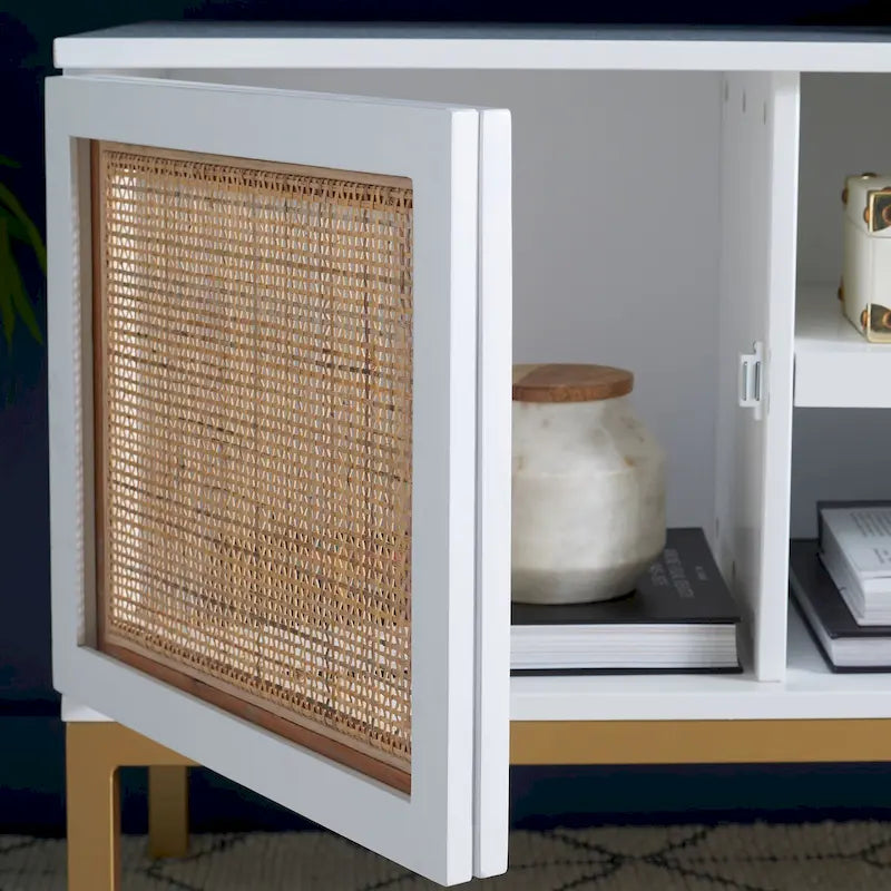 1 Shelf Rattan Media Stand - 54 W x 15 D x 22 H - 54Wx15Dx22H
