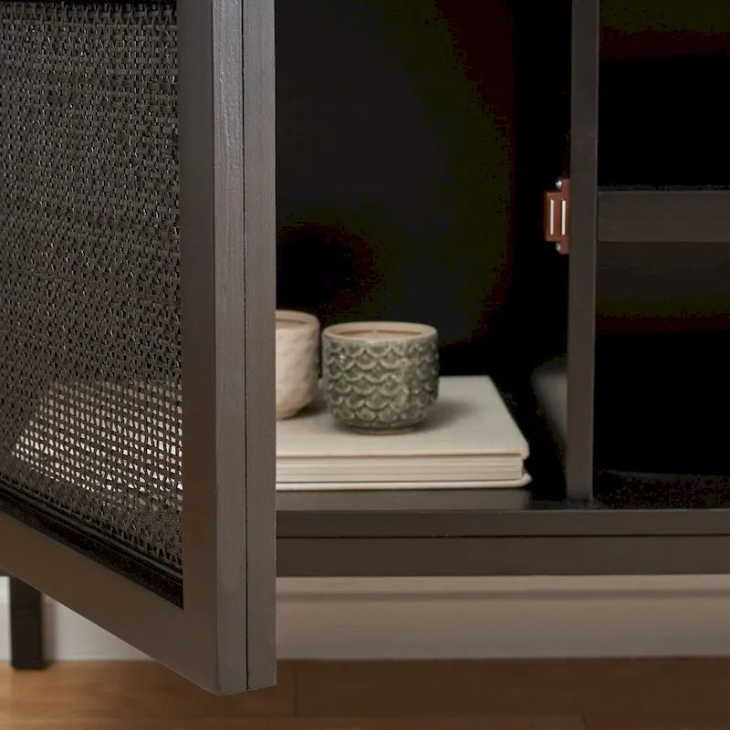 1 Shelf Rattan Media Stand - 54 W x 15 D x 22 H - 54Wx15Dx22H