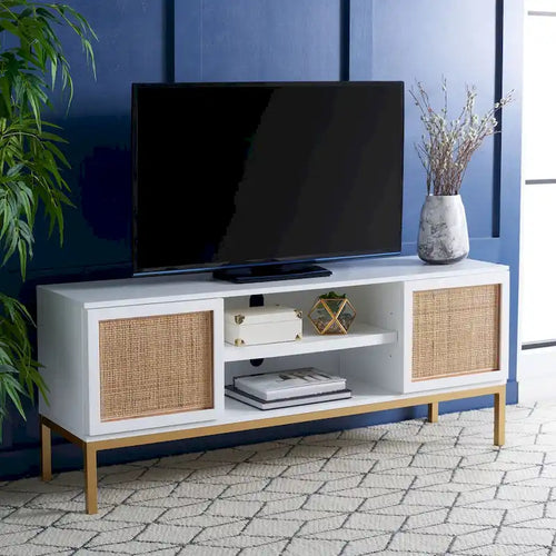 1 Shelf Rattan Media Stand - 54 W x 15 D x 22 H - 54Wx15Dx22H