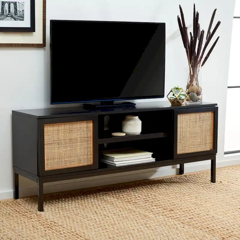 1 Shelf Rattan Media Stand - 54 W x 15 D x 22 H - 54Wx15Dx22H