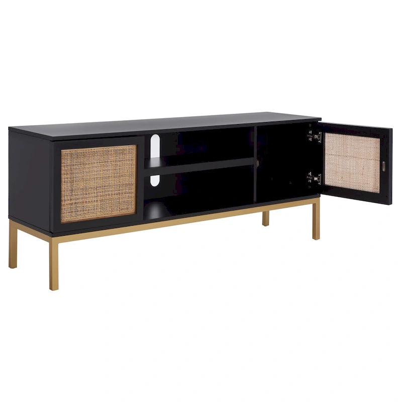1 Shelf Rattan Media Stand - 54 W x 15 D x 22 H - 54Wx15Dx22H