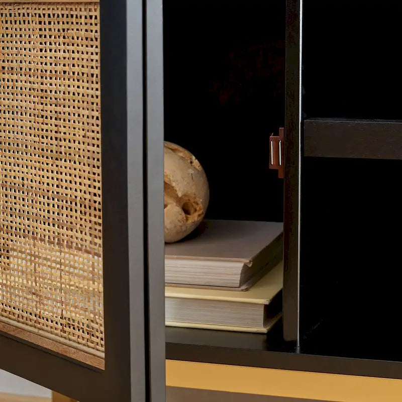 1 Shelf Rattan Media Stand - 54 W x 15 D x 22 H - 54Wx15Dx22H