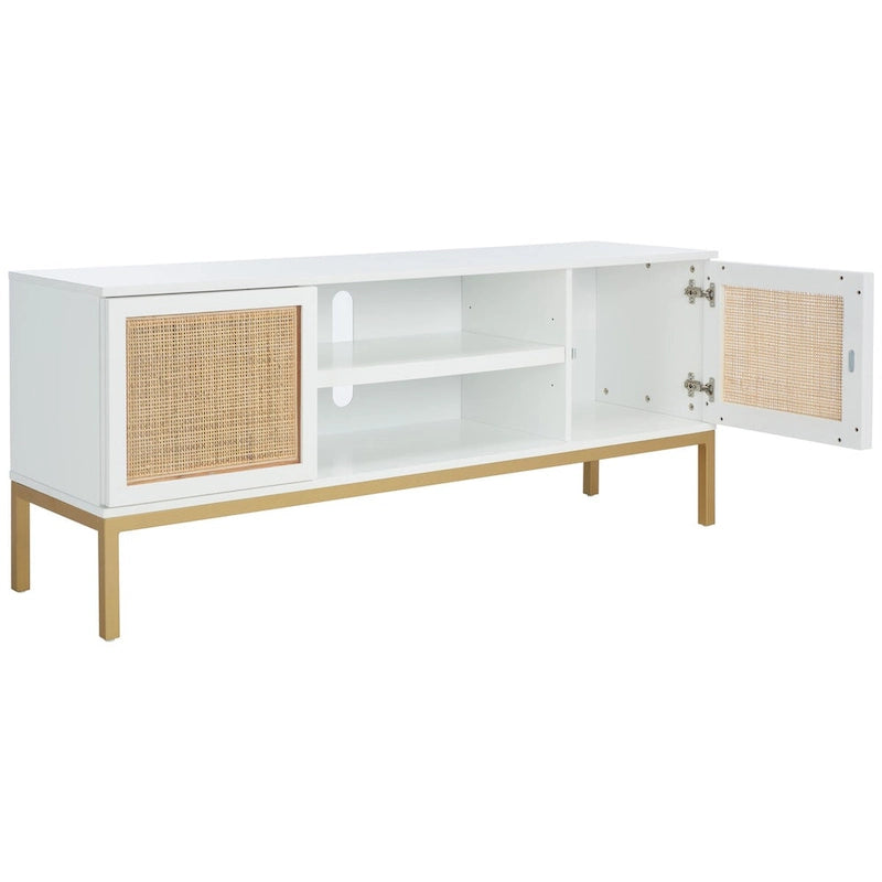 1 Shelf Rattan Media Stand - 54 W x 15 D x 22 H - 54Wx15Dx22H