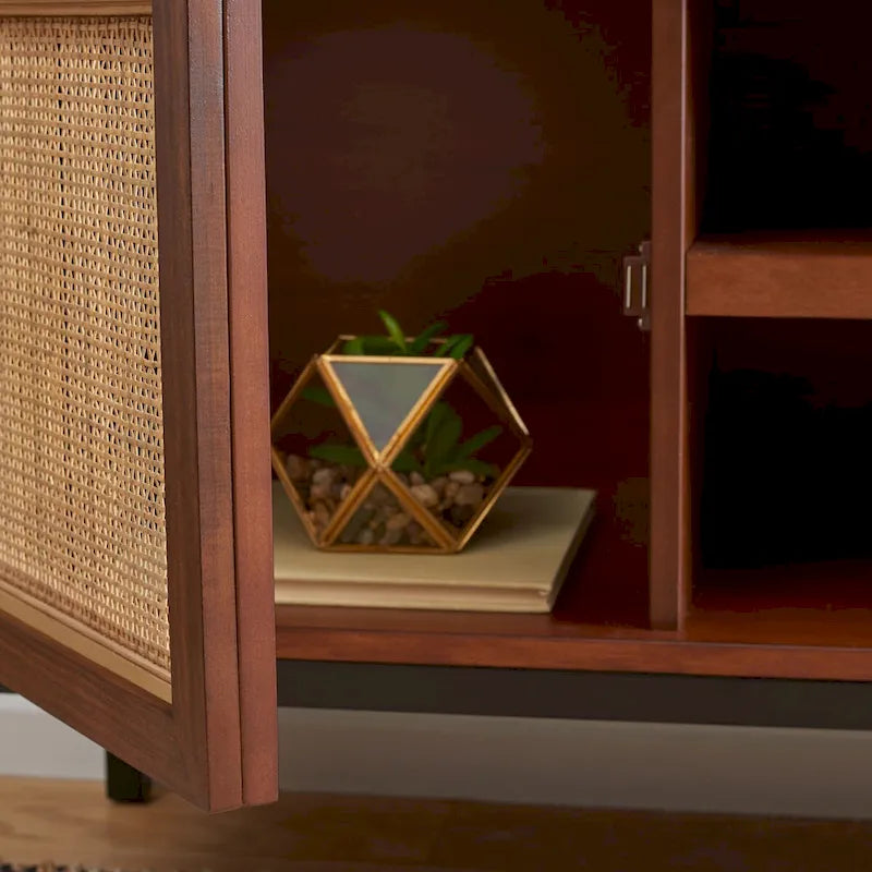 1 Shelf Rattan Media Stand - 54 W x 15 D x 22 H - 54Wx15Dx22H