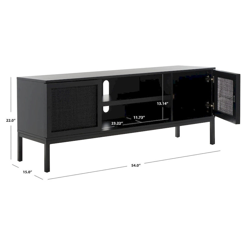 1 Shelf Rattan Media Stand - 54 W x 15 D x 22 H - 54Wx15Dx22H
