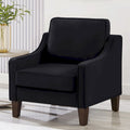 Upholstered Velvet Accent Chair with Wooden Legs