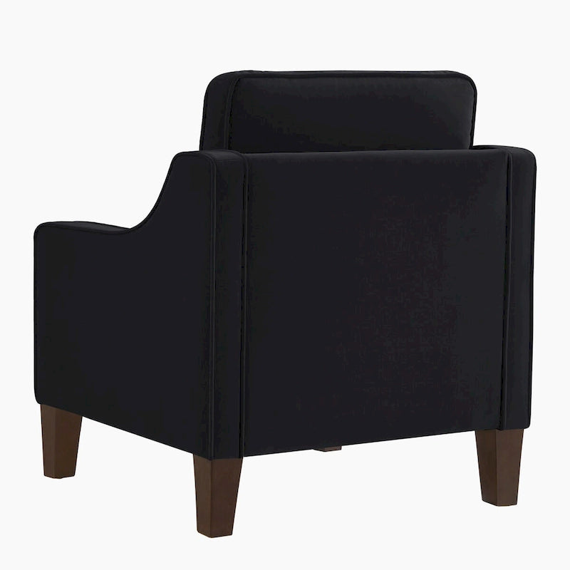 Upholstered Velvet Accent Chair with Wooden Legs