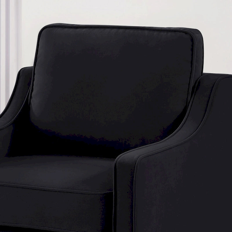 Upholstered Velvet Accent Chair with Wooden Legs