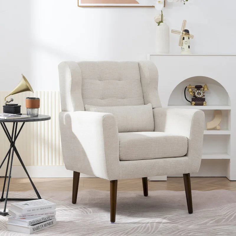 Modern Accent Chair Upholstered Foam Filled Living Room Chairs Comfy Reading Chair