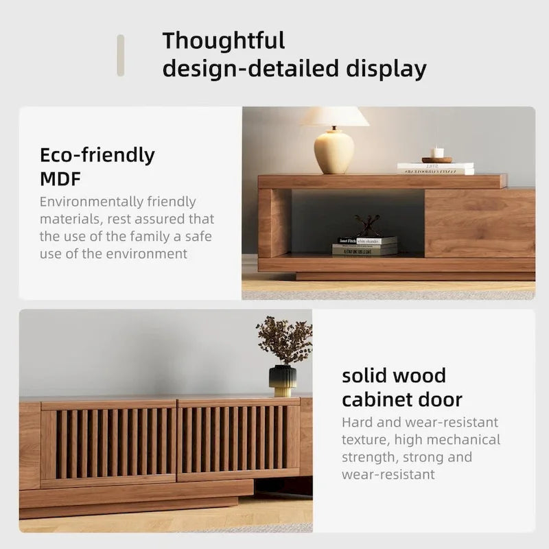With 5 storage spaces, modern retractable up to 103 inches TV cabinet - 103W x 15.74D x 13.78H