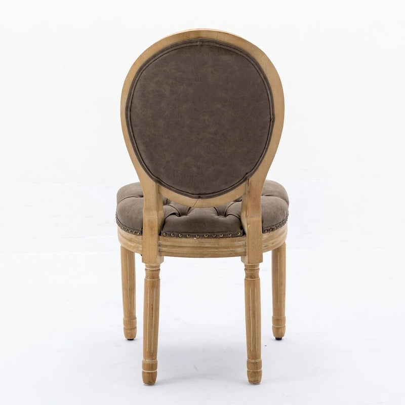 Set of 2 PU Leather Dining Chair with Nailhead Trim
