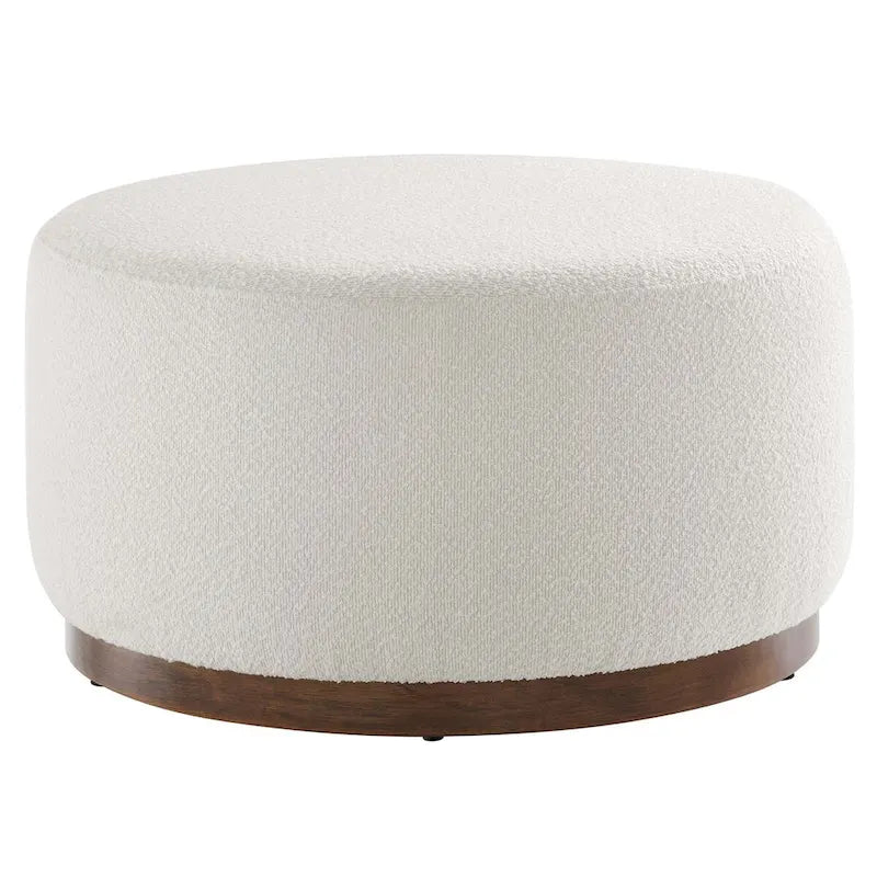 Large 23/29/38 Round Boucle Upholstered Ottoman
