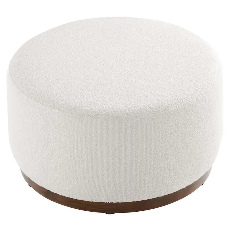 Large 23/29/38 Round Boucle Upholstered Ottoman