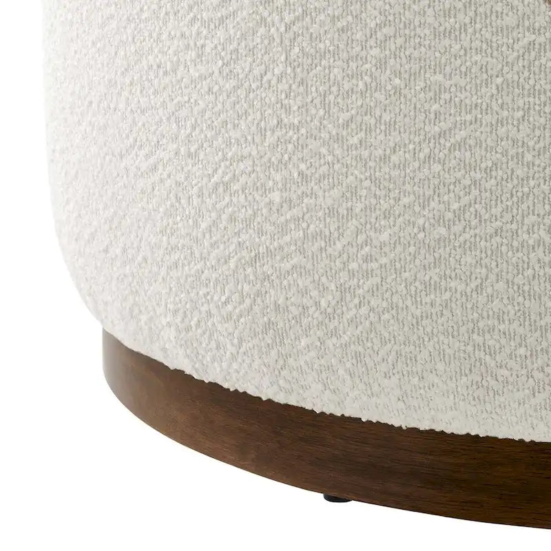 Large 23/29/38 Round Boucle Upholstered Ottoman