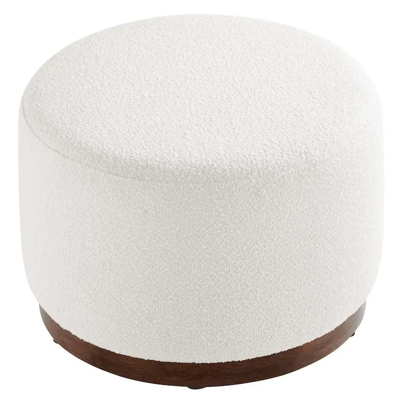 Large 23/29/38 Round Boucle Upholstered Ottoman