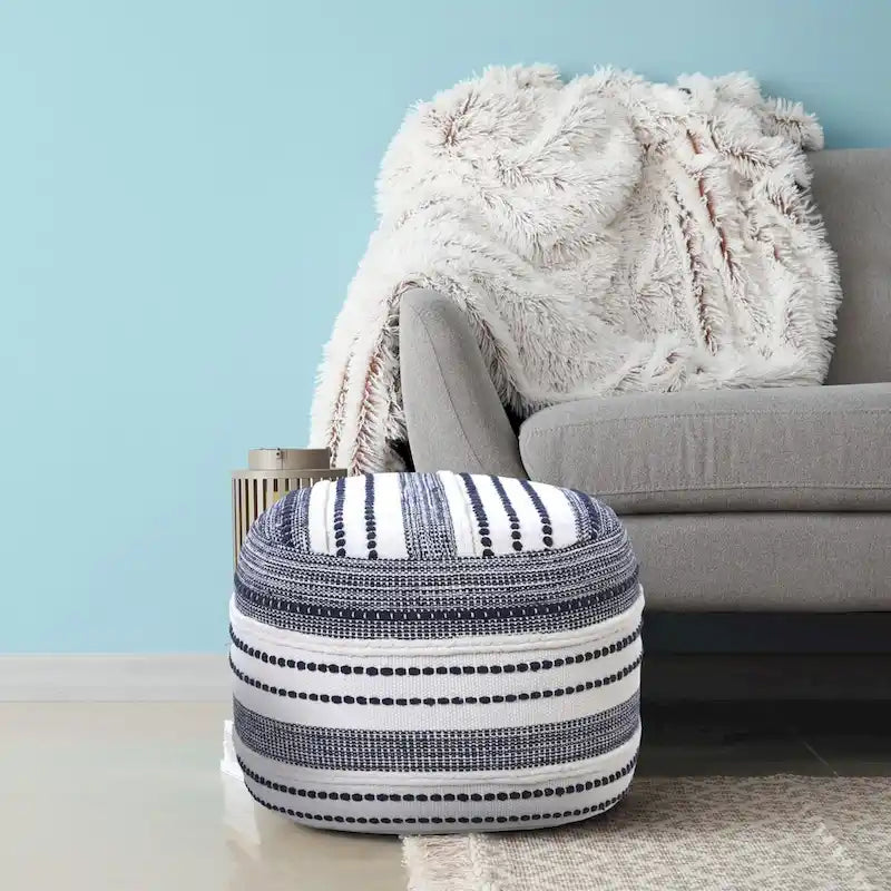 18 Blue 100% Cotton Ottoman