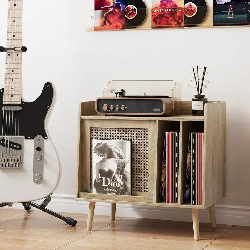 Large Record Player Stand - 15.74D x 25.98W x 25.19H