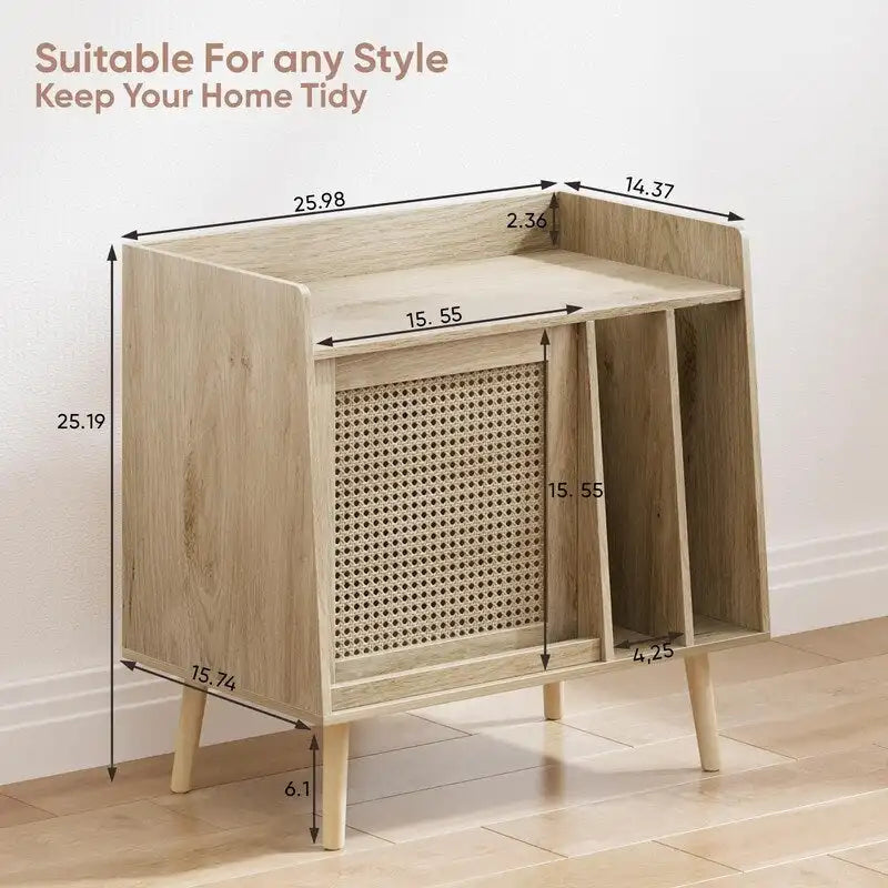 Large Record Player Stand - 15.74D x 25.98W x 25.19H