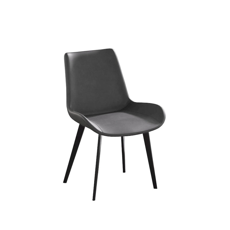 Mid-Century-Esszimmerstuhl in Braun (2er-Set), gepolsterter Seitenstuhl aus PU-Leder